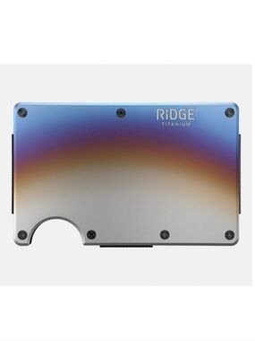 Ridge Wallet with Money Clip in Burnt Titanium